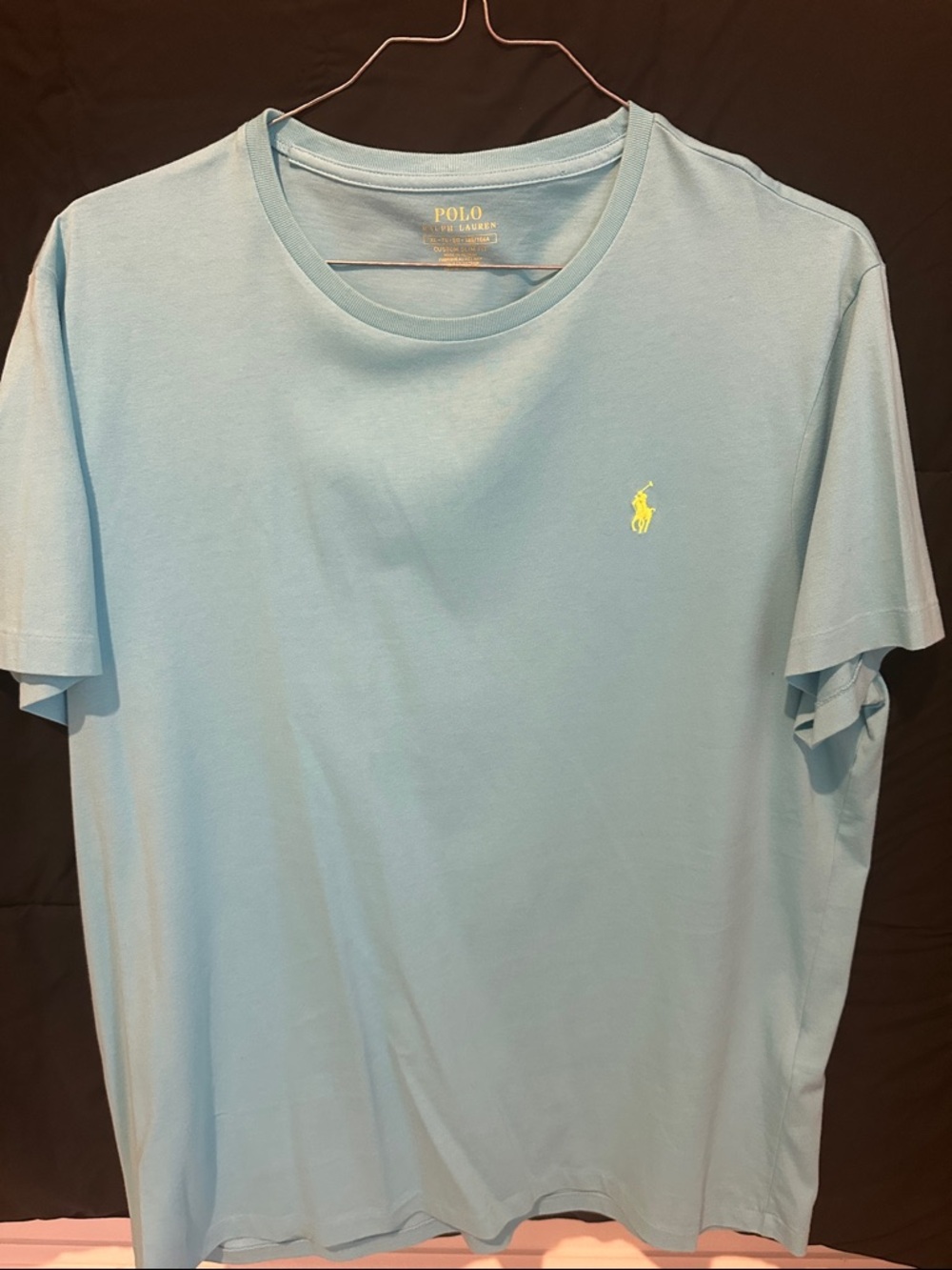 Polo by Ralph Lauren Light Blue Crew Neck T-Shirt with Yellow Pony